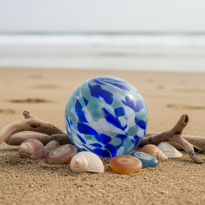 Cobalt Blue, Teal, and White Float