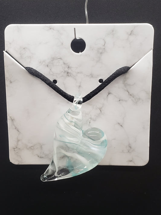 Adjustable glass heart pendant necklace # PC4S6