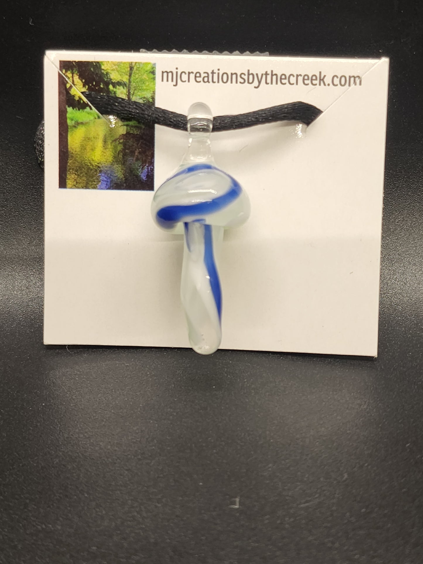 Adjustable glass mushroom pendant necklace # NS8