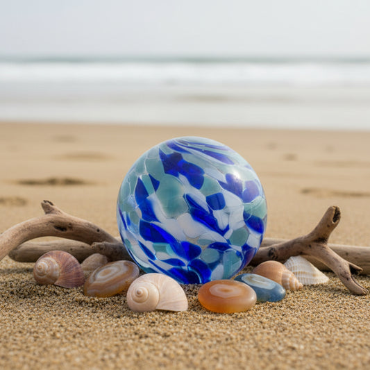 Cobalt Blue, Teal, and White Float