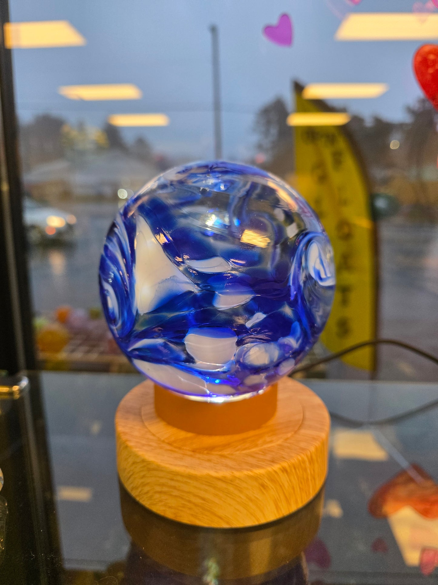 5 inch Float (Finders Keepers size) with Spinning multi color LED light stand