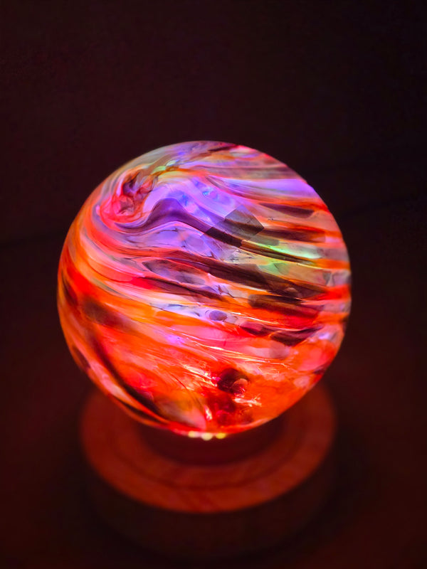 5 inch Float (Finders Keepers size) with Spinning multi color LED light stand