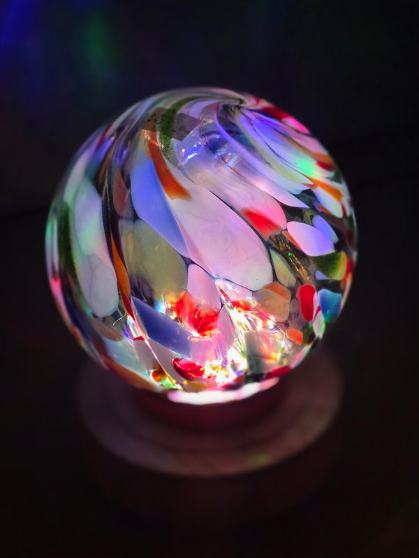 5 inch Float (Finders Keepers size) with Spinning multi color LED light stand