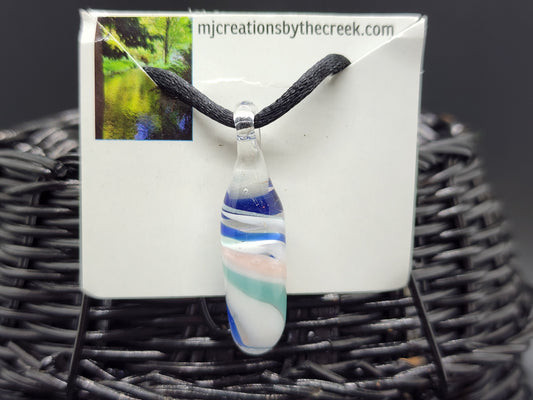 Adjustable glass pendant necklace # NC6S11