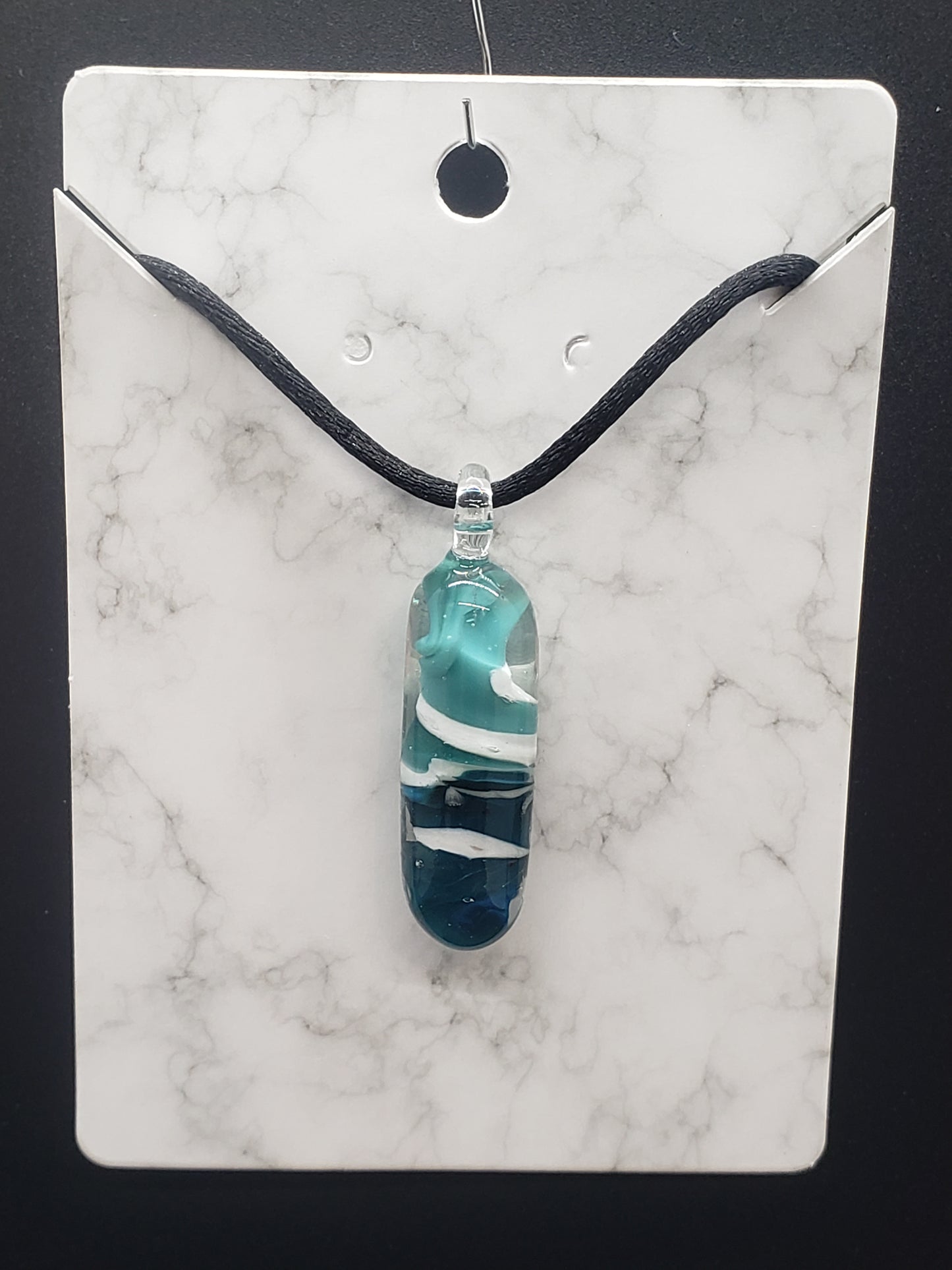 Adjustable glass pendant necklace # PC11S1