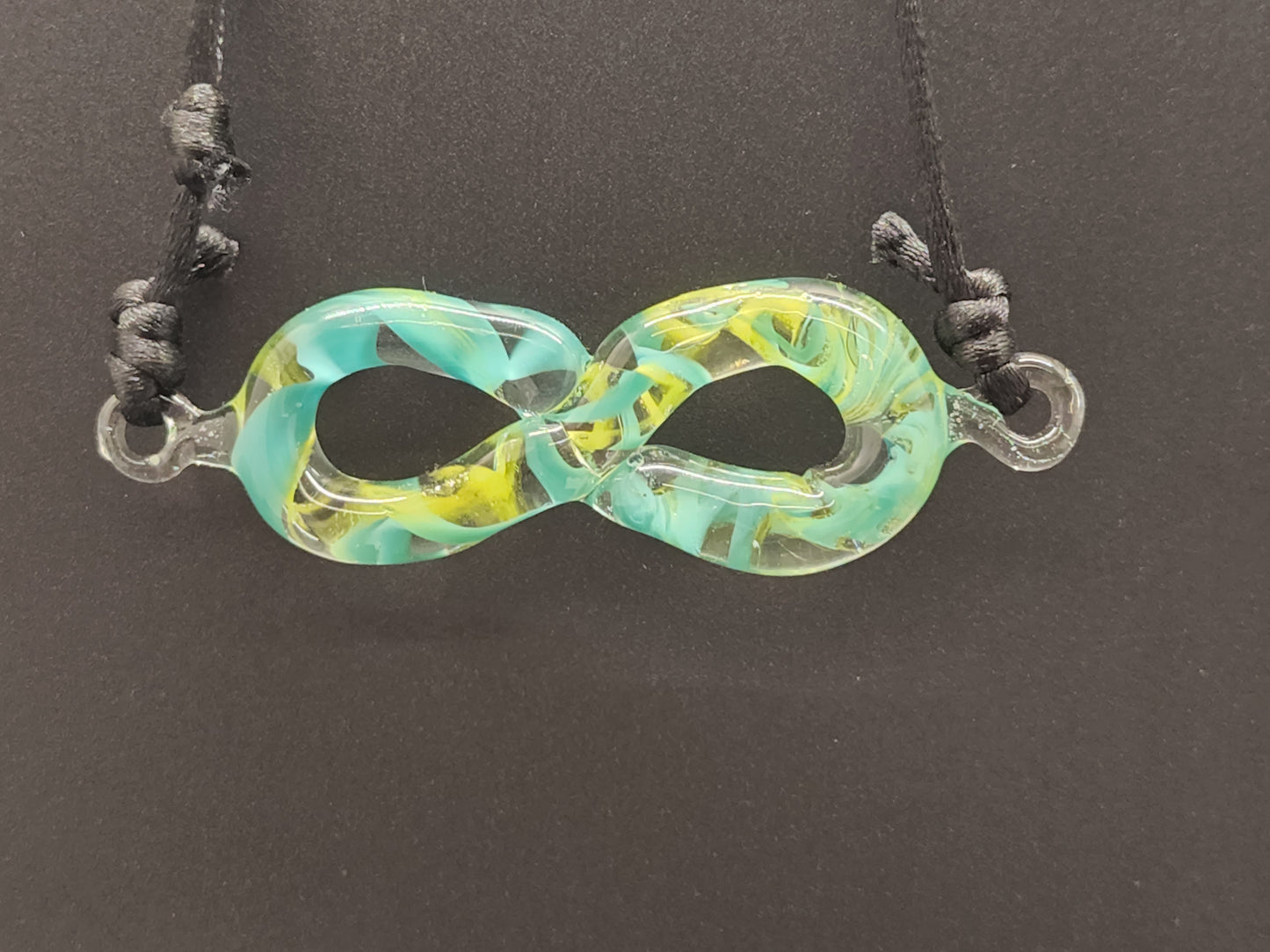 Adjustable glass infinity pendant necklace # LN26