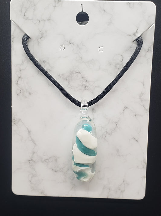 Adjustable glass pendant necklace # PC11S4