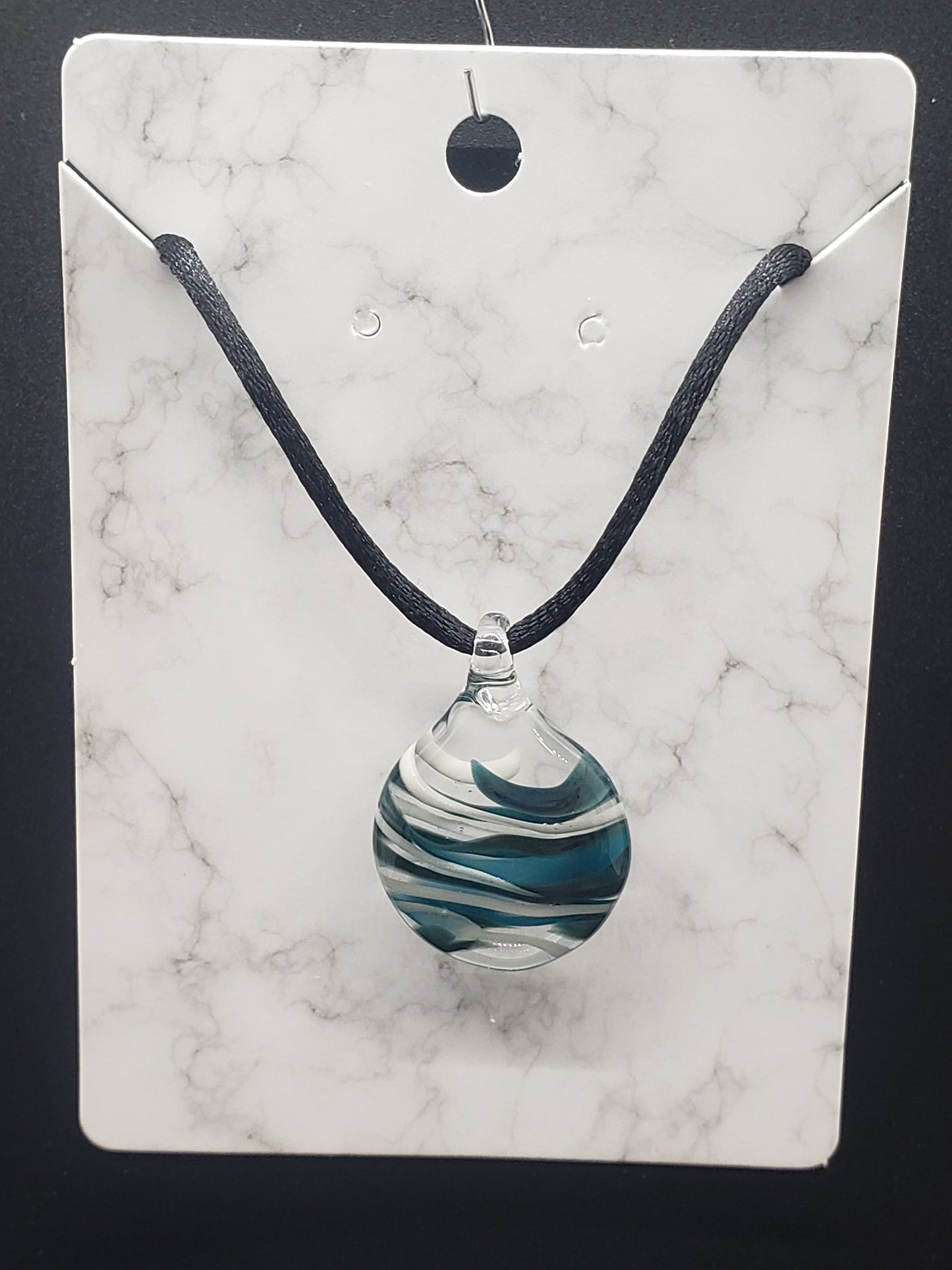 Adjustable glass ball pendant necklace # PC11S6
