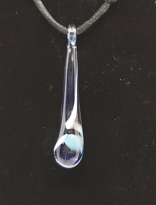Adjustable glass teardrop pendant necklace # NS13