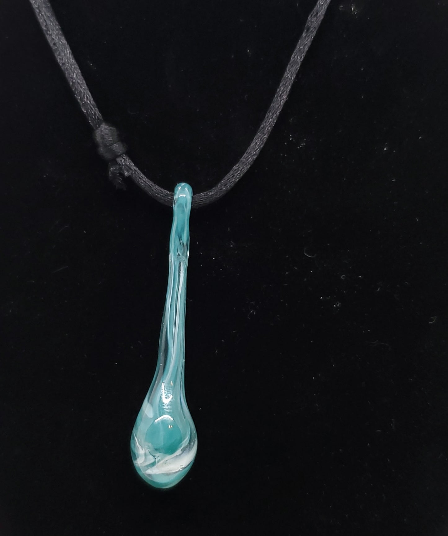 Adjustable glass teardrop pendant necklace # NS16